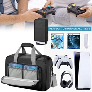 FOREGOER PS5 Travel Case, Carrying Case Travel Bag for Playstation 5 Console, Storage Bag for Games Accessories, Compatible with PS 5 Console Controller Disk Digital Edition -- Black