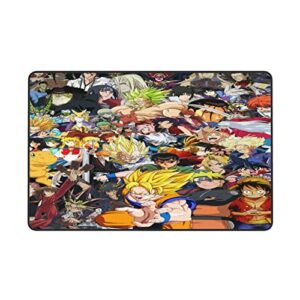 Anime Characters Area Rugs 60x39 in Anti-Slip Door Mat, Ultra Soft Fuzzy Outdoor/Indoor Fluffy Carpet Large Floor Rug for Bedroom Living Room Dorm Nursery Kitchen Home Decor