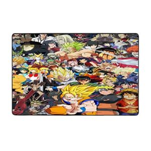 Anime Characters Area Rugs 60x39 in Anti-Slip Door Mat, Ultra Soft Fuzzy Outdoor/Indoor Fluffy Carpet Large Floor Rug for Bedroom Living Room Dorm Nursery Kitchen Home Decor