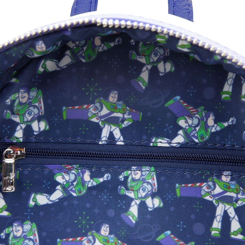 Loungefly Disney Pixar Toy Story Buzz Lightyear Womens Double Strap Shoulder Bag Mini Backpack Purse