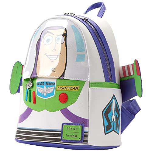 Loungefly Disney Pixar Toy Story Buzz Lightyear Womens Double Strap Shoulder Bag Mini Backpack Purse