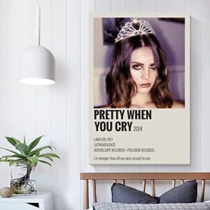 CLOINA Del Rey Poster Music Album Posters Art Wall Canvas Pictures for Modern Office Decor Prints 12'' x 18'' Unframed