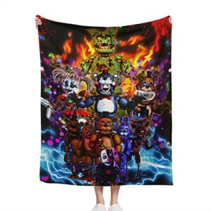 horror game throw blanket warm halloween blankets ultra-soft micro fleece horror blanket for bed couch living room 50″x40″