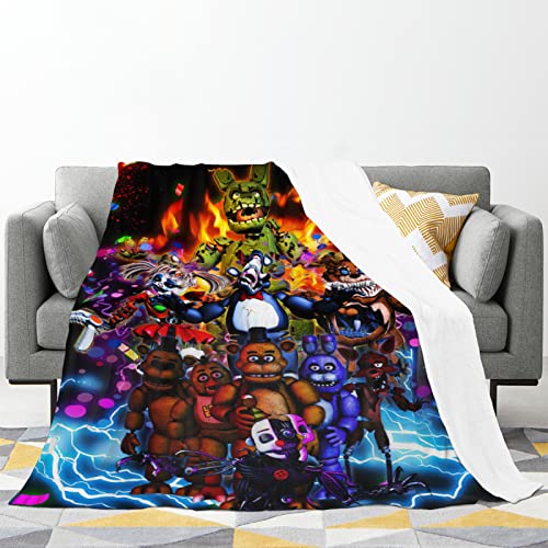 Horror Game Throw Blanket Warm Halloween Blankets Ultra-Soft Micro Fleece Horror Blanket for Bed Couch Living Room 50"X40"