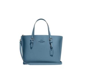 coach leather mollie tote 25 (sv/pacific blue)