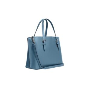 COACH Leather Mollie Tote 25 (SV/Pacific Blue)