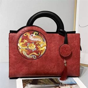 lhllhl winter women’s tote bag chinese style retro handbag large capacity women’s shoulder bag (color : gray, size : 32(l)*24(h)*14(w) cm)