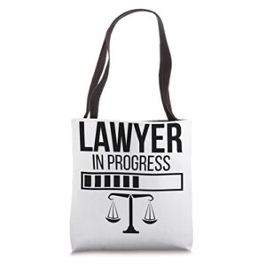 lawyer in progress law student lawyer to be law school tote bag