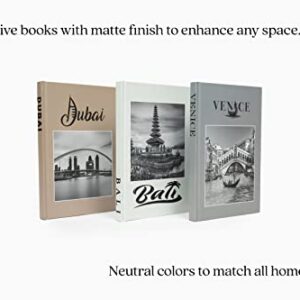 Set of 3 Decorative Books for Home Decor - Coffee Table Decoration Books - Best Display Books - Book Decorations - Modern Hardcover Matte Book Stack - Fashion Designer Book Set -