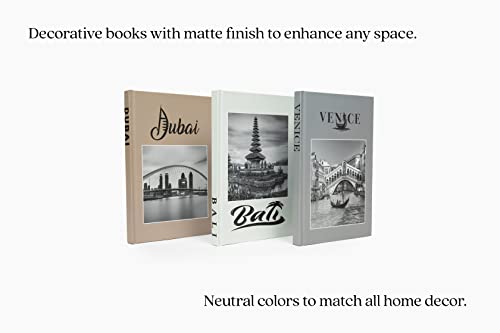 Set of 3 Decorative Books for Home Decor - Coffee Table Decoration Books - Best Display Books - Book Decorations - Modern Hardcover Matte Book Stack - Fashion Designer Book Set -