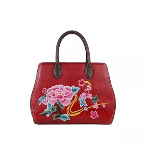 LHLLHL Chinoiserie Embroidered Floral Tote Bag Women's Crossbody Shopping Tote Bag (Color : E, Size