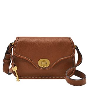 fossil women’s heritage leather mini flap crossbody purse handbag
