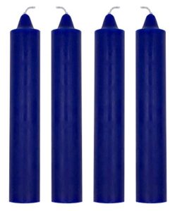 4 pack unscented jumbo candles 9″ x 1½” including the booklet candle factoids trivia & safety guidelines made in the usa (pat blue)