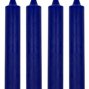 4 Pack Unscented Jumbo Candles 9" x 1½" Including The Booklet Candle Factoids Trivia & Safety Guidelines Made in The USA (Pat Blue)