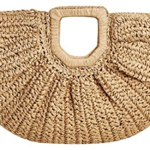 Straw Beach Bag for Womens Summer Handwoven Straw Travel Beach Tote Bags Stylish Straw Totes Handbags 2023