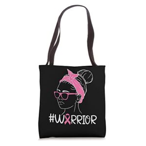 breast cancer survivor #warrior pink ribbon tote bag