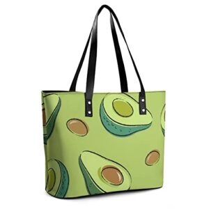 Womens Handbag Green Avocado Pattern Leather Tote Bag Top Handle Satchel Bags For Lady