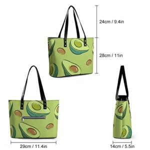 Womens Handbag Green Avocado Pattern Leather Tote Bag Top Handle Satchel Bags For Lady