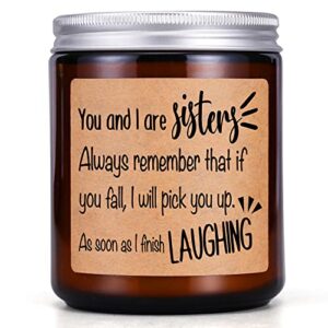 funny sisters gifts from sister – lavender scented candle unique sister birthday gift from sister mothers day present for little big soul sister best friends women sister in law