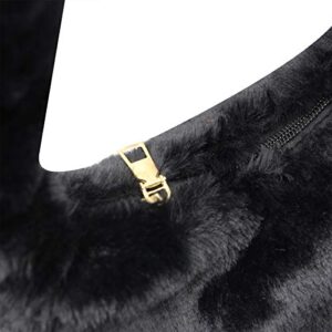 Fluffy Faux Fur Underarm Bag Fuzzy Shoulder Bag for Women Clutch Mini Plush Purse Cow Print Trendy Tote Handbag
