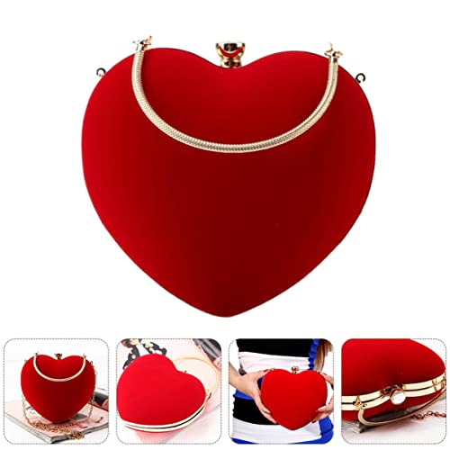 1pc Clutch Party Tote Pouch Elegant Without Storage Chain Portable Shoulder Shape Banquet Evening Handmade Handbag Wedding Girls Purse Gifts Red Mini Capacity Bag Women Lady Large