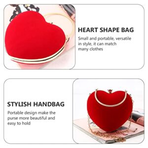 1pc Clutch Party Tote Pouch Elegant Without Storage Chain Portable Shoulder Shape Banquet Evening Handmade Handbag Wedding Girls Purse Gifts Red Mini Capacity Bag Women Lady Large