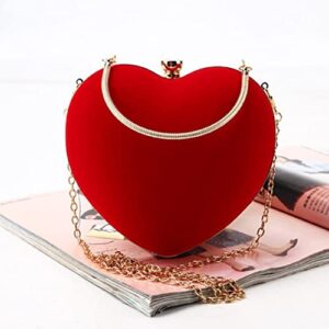 1pc Clutch Party Tote Pouch Elegant Without Storage Chain Portable Shoulder Shape Banquet Evening Handmade Handbag Wedding Girls Purse Gifts Red Mini Capacity Bag Women Lady Large