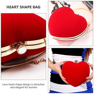 1pc Clutch Party Tote Pouch Elegant Without Storage Chain Portable Shoulder Shape Banquet Evening Handmade Handbag Wedding Girls Purse Gifts Red Mini Capacity Bag Women Lady Large