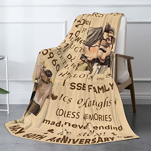 ZORKET 60th Wedding Anniversary Blanket Gifts for Couple Parents Ideas 60"x50"