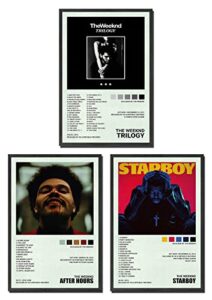 a set of 3 canvas posters,trilogy poster starboy poster after hours poster, album aesthetics 2 piece set,8x12in canvas prints unframed set of 3