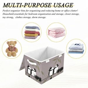 WELLDAY Birds Storage Baskets Foldable Cube Storage Bin with Lids and Handle, 16.5x12.6x11.8 In Storage Boxes for Toys, Shelves, Closet, Bedroom, Nursery