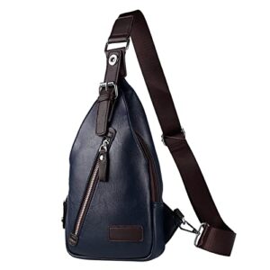 mens sling bags crossbody man women outdoor multifunctional sling backpack leather sling bag shoulder bag for men large(3a-blue,one size)
