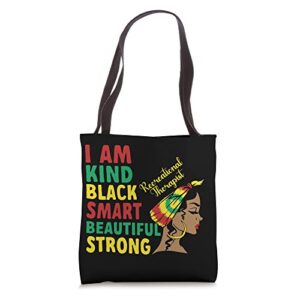 black recreational therapist african american melanin tote bag