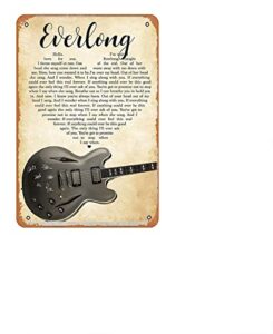 foo fighters everlong poster lyrics poster unframe paper poster music poster best gifts ever song poster 12housewarming gift art print wall art metal painting 12×8 inch vintage tin sign art print décor
