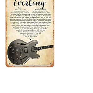 Foo Fighters Everlong Poster Lyrics Poster Unframe Paper Poster Music Poster Best Gifts Ever Song Poster 12Housewarming Gift Art Print Wall Art Metal Painting 12x8 Inch Vintage Tin Sign Art Print Décor