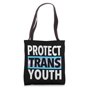 protect trans youth tote bag