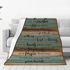 Marriage Prayer Anniversary Engagement Gifts Soft Warm Full Fleece Throw Blanket Flannel Fuzzy Travel Blankets All-Season Throws for Bed Sofa Women Gifts 50"X60"