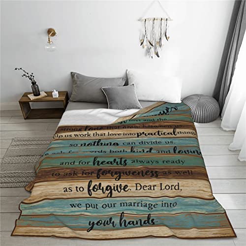 Marriage Prayer Anniversary Engagement Gifts Soft Warm Full Fleece Throw Blanket Flannel Fuzzy Travel Blankets All-Season Throws for Bed Sofa Women Gifts 50"X60"