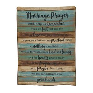 Marriage Prayer Anniversary Engagement Gifts Soft Warm Full Fleece Throw Blanket Flannel Fuzzy Travel Blankets All-Season Throws for Bed Sofa Women Gifts 50"X60"