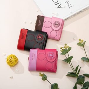 YAFUBO Small Wallet for Women Cute Mouse PU Leather Card Holder Organizer Zipper Coin Purse