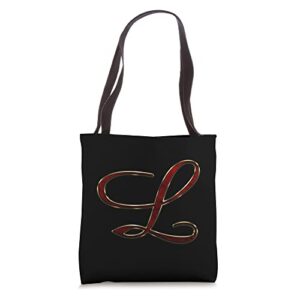 monogram initial letter l tote bag