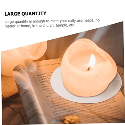 EXCEART 60pcs Candle Tray Home Candles Office Tables for Home Accessory Tray Desk Drip Protectors Candles Tray for Wax Removal Candles Plates Paper Tray White Dripping Water Aluminum Foil