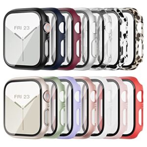 14 pack apple watch case with tempered glass screen protector for apple watch se 44mm series 6/5/4,anotch full coverage hard pc protective cover hd ultra-thin guard bumper for iwatch 44mm accessories