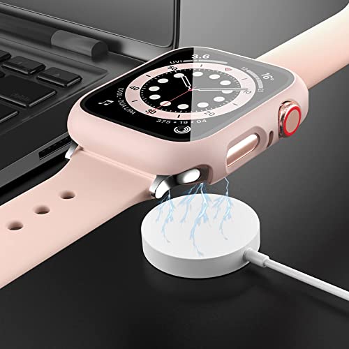 14 Pack Apple Watch Case with Tempered Glass Screen Protector for Apple Watch SE 44mm Series 6/5/4,Anotch Full Coverage Hard PC Protective Cover HD Ultra-Thin Guard Bumper for iWatch 44mm Accessories