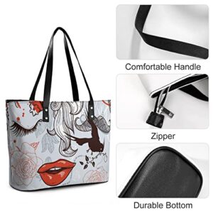 Womens Handbag Rose Flower Bird Leather Tote Bag Top Handle Satchel Bags For Lady