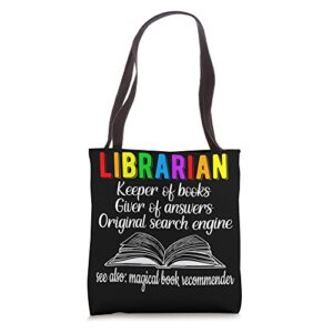 librarian definition library worker day tote bag