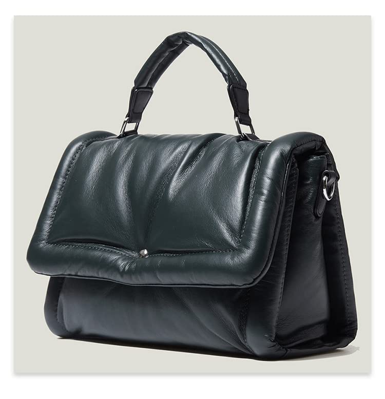 HACODAN Puffer Tote Bag Quilted Crossbody Bag for Women Trendy Puffy Purse Messenger Handbags Down Padded Shoulder Bag (dark grey)