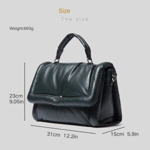 HACODAN Puffer Tote Bag Quilted Crossbody Bag for Women Trendy Puffy Purse Messenger Handbags Down Padded Shoulder Bag (dark grey)
