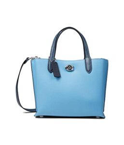 coach color-block leather willow tote 24 pool multi one size