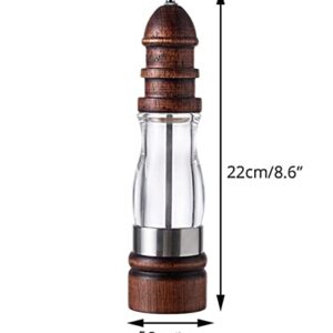 JGATW Pepper Grinder Salt and Pepper Shakers ，Adjustable Coarseness，Wood and Acrylic Salt and Pepper Grinder Set Pepper Salt Grinder (Color : 2pc, Size : 22 * 5.5cm)